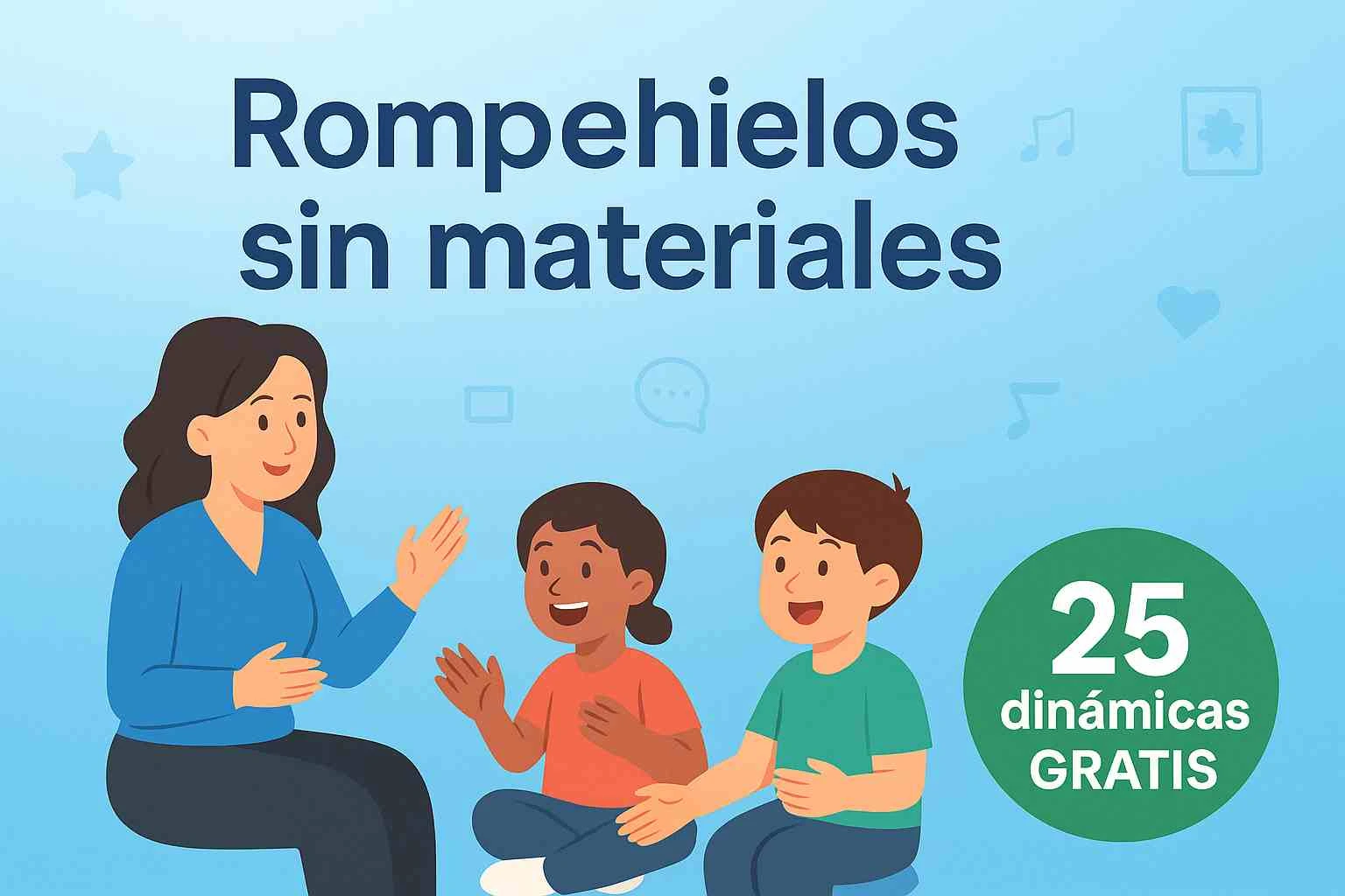 Niños participando en rompehielos sin materiales para primaria
