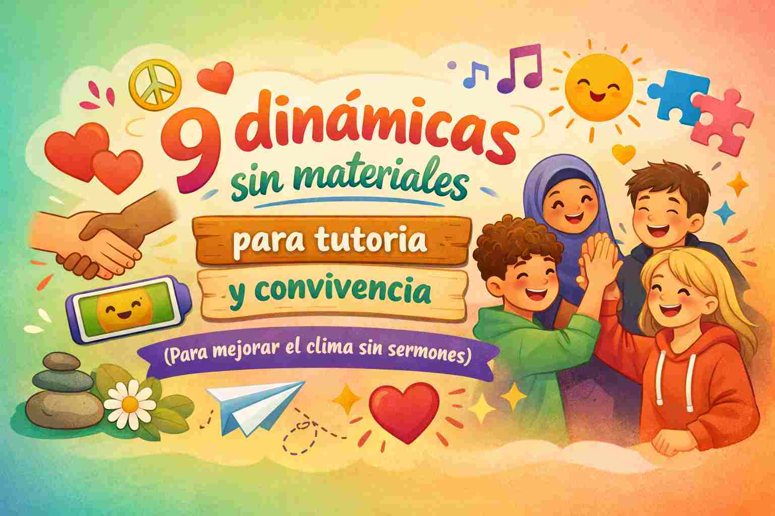 dinámicas sin materiales para tutoría y convivencia aplicadas por docente en aula real