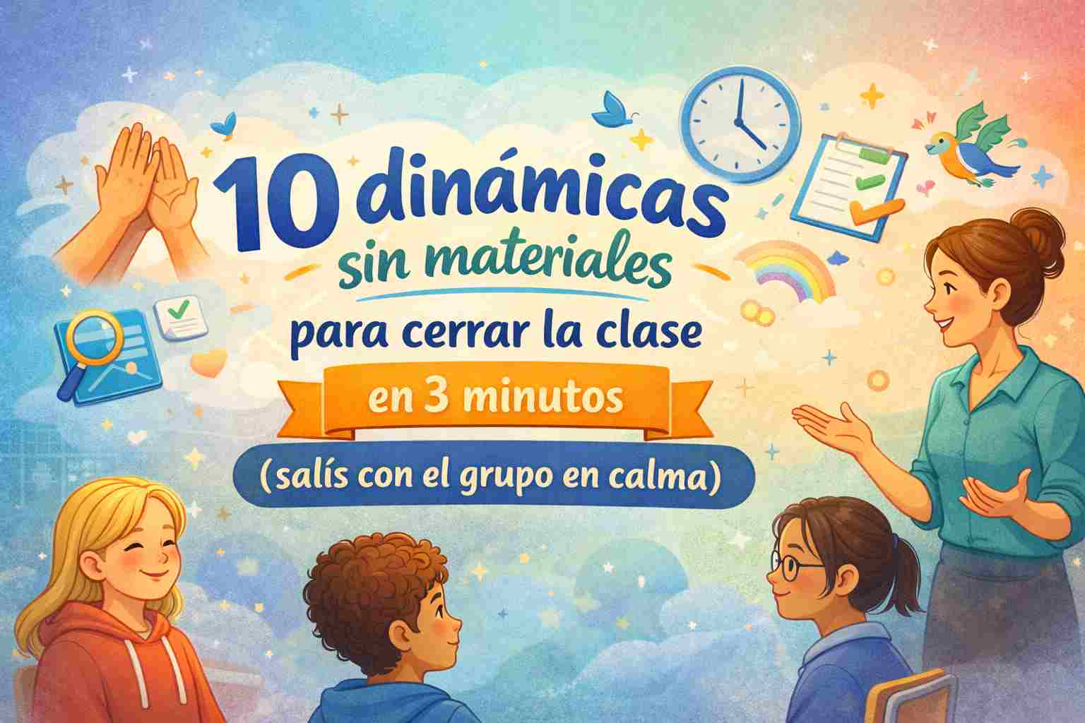 dinámicas sin materiales para cerrar la clase aplicadas por un docente en el aula