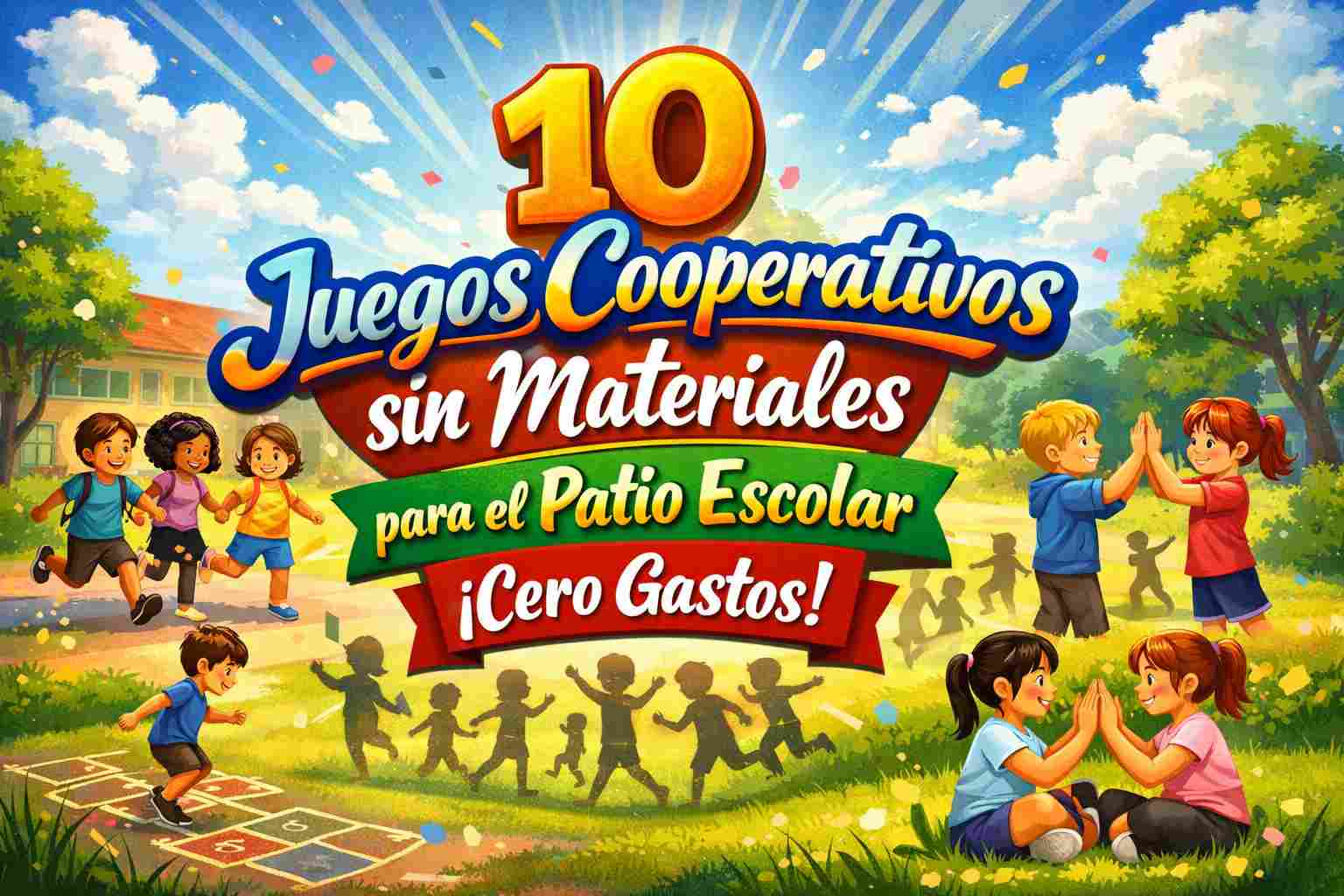 10 Juegos cooperativos sin materiales para el patio escolar SIN GASTOS