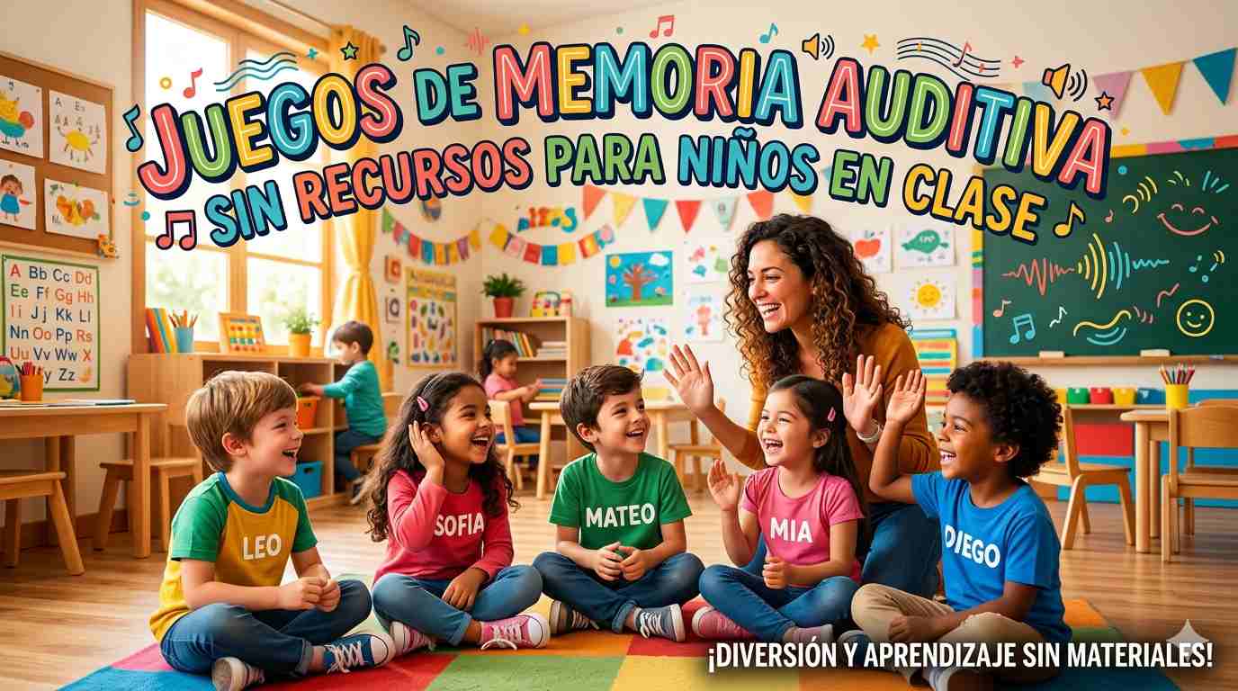 Juegos de memoria auditiva sin recursos para niños en clase